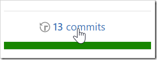 Commits link above the language bar
