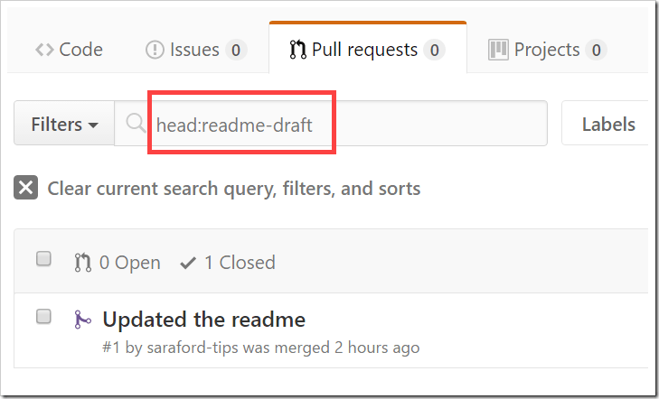searching pull requests for head:readme-draft