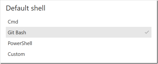 Setting Default shell to Git Bash