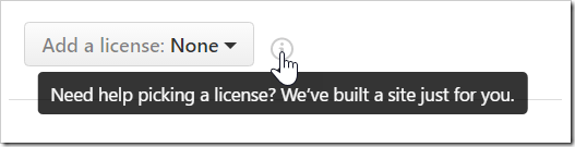 choose a license help icon