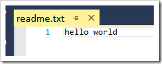 readme.txt file opened in Visual Studio readme.txt file opened in Visual Studio