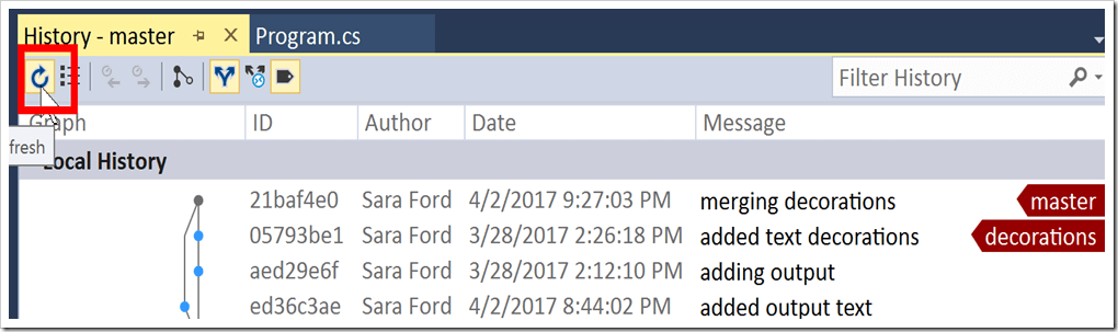 I need to be on my own branch commit gone from master