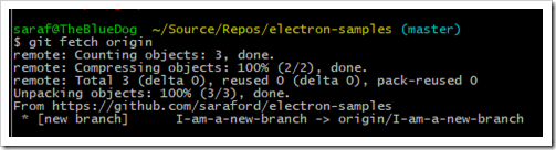 git fetch origin creates a new tracking branch